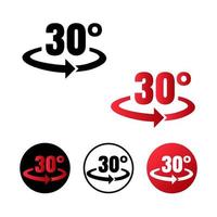 30 Degree Rotate Icon Illustration vector