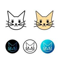 Flat Cat Head Icon Illustration vector