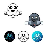 Mammal Seal Head Icon Illustration vector