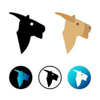 Flat Goat Head Icon Illustration vector