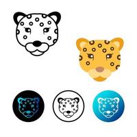 Flat Leopard Head Icon Illustration vector