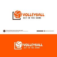 Volleyball club logo design template, Volley tournaments logotype concept. Volleyball team identity isolated on white Background, Abstract sport symbol design vector illustrations