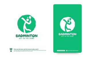 Badminton club logo design template, Badminton tournaments logotype concept. Badminton team identity isolated on white Background, Abstract sport symbol design vector illustrations