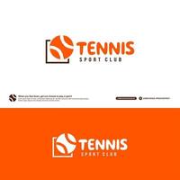 plantilla de diseño de logotipo de club de tenis, concepto de logotipo de torneos de tenis.identidad del equipo de tenis aislado sobre fondo blanco, ilustraciones de vectores de diseño de símbolo de deporte abstracto