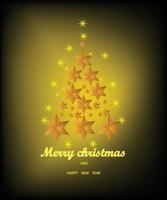 tarjeta de navidad con estrella y copos de nieve, navidad y año nuevo. vector