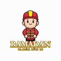 diseño de la mascota de ramadan kareem vector