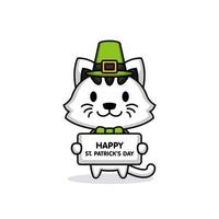 feliz dia de san patricio gato vector