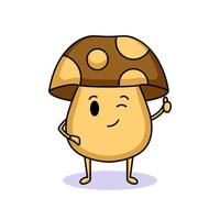 cute mushroom mascot vector