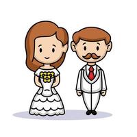 couple bride and groom vector