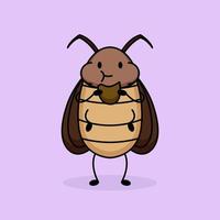 cute cockroach mascot vector