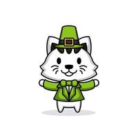 feliz dia de san patricio gato vector