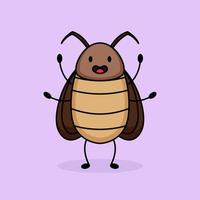 cute cockroach mascot vector