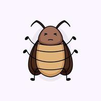 cute cockroach mascot vector