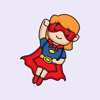 Super girl mascot vector