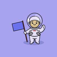 Moslem boy astronaut vector