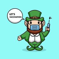 st.patrick day covid mascot vector