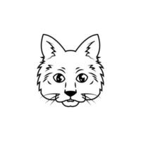 hand drawn cat head vector