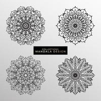 Collections Circular pattern in the form of a mandala for Henna, Mehndi, tattoos, decorations. Decorative decoration in ethnic oriental style. Coloring book page. vector