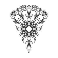 Indian Ornament black white card with mandala vector