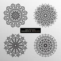 Collections Circular pattern in the form of a mandala for Henna, Mehndi, tattoos, decorations. Decorative decoration in ethnic oriental style. Coloring book page. vector