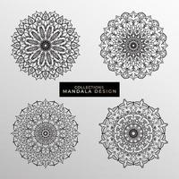 Collections Circular pattern in the form of a mandala for Henna, Mehndi, tattoos, decorations. Decorative decoration in ethnic oriental style. Coloring book page. vector