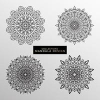 Collections Circular pattern in the form of a mandala for Henna, Mehndi, tattoos, decorations. Decorative decoration in ethnic oriental style. Coloring book page. vector