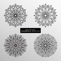 Collections Circular pattern in the form of a mandala for Henna, Mehndi, tattoos, decorations. Decorative decoration in ethnic oriental style. Coloring book page. vector