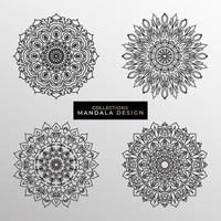 Collections Circular pattern in the form of a mandala for Henna, Mehndi, tattoos, decorations. Decorative decoration in ethnic oriental style. Coloring book page. vector