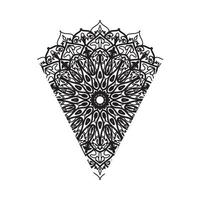 Indian Ornament black white card with mandala vector