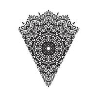 Indian Ornament black white card with mandala vector