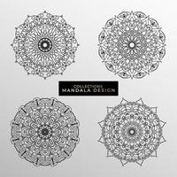 Collections Circular pattern in the form of a mandala for Henna, Mehndi, tattoos, decorations. Decorative decoration in ethnic oriental style. Coloring book page. vector