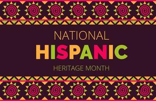 mes nacional de la herencia hispana celebrado del 15 de septiembre al 15 de octubre en estados unidos. vector de ornamento latinoamericano