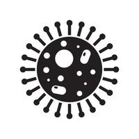 icono de vih y sida. silueta negra del vector del virus de la inmunodeficiencia. signo de glifo o logotipo