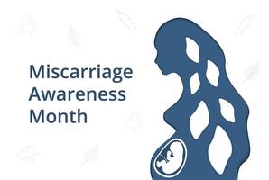 Miscarriage Awareness Month. World Prematurity Day. Spontaneous abortion, noncarrying of pregnancy. Paper cut style vector