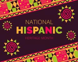 National Hispanic Heritage Month celebrated from 15 September to 15 October USA. vector