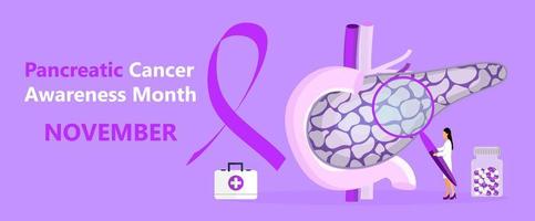 Pancreatic Cancer Awareness Month is organized on November in USA. vector