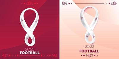 competencia de fútbol de qatar en el vector del año 2022. Fondo degradado rojo abstracto. silueta de pelota de futbol