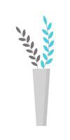 Simple ficus in pot, rubber plant illustration. Home plant icon vector. vector