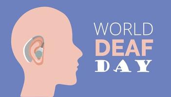 World Deaf Day in last Sunday of September concept vector. Rally, seminar and various deaf awareness campaign vector