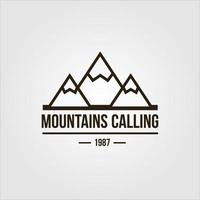 logotipo de salida de montaña. expedición y exploración de la montaña vector