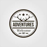 adventure logo. outbound in the mountains and nature exploration vector