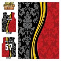 Fabric textile pattern design for sports shirts, soccer jersey printing mockup for soccer clubs. Uniform front and back vector