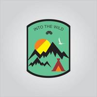 wild life adventure logo in forest and mountains vector