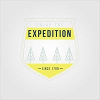 adventure logo. outbound in the mountains and nature exploration vector