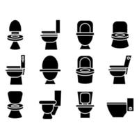 wc and toilet bowl icons set vector