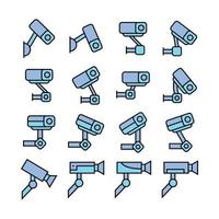 cctv icons set vector illustration