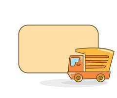 blank board with lorry truck vector illustration