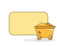 blank board with mining cart vector illustration