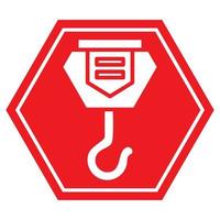 crane hook in red signage vector