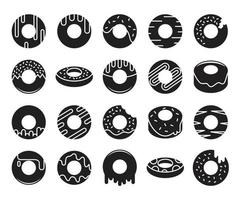 varios iconos de donas vector